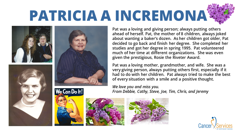 In memory of Patricia A Incremona